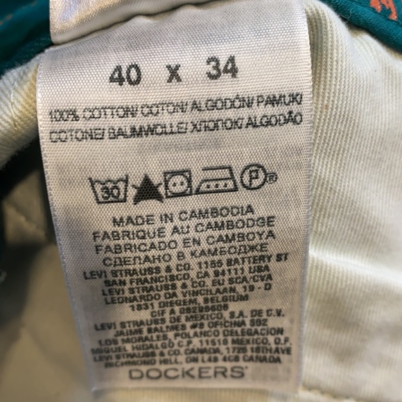 Dockers Alpha Slim Size 40 x 34 Slim Tapered Fit 100% Cotton Khaki Jeans New - Picture 8 of 14